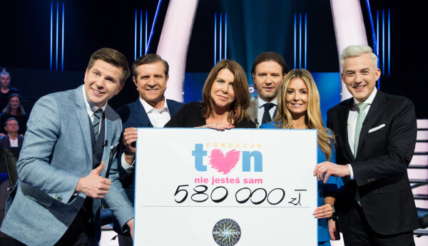 Gwiazdy wygrały 580 tysięcy zł dla Fundacji TVN w "Milionerach"